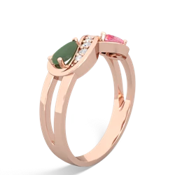 Jade Diamond Infinity 14K Rose Gold ring R5390