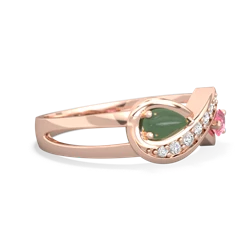 Jade Diamond Infinity 14K Rose Gold ring R5390