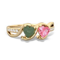 Jade Side By Side 14K Yellow Gold ring R3090