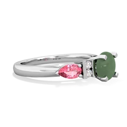 Jade 6Mm Round Eternal Embrace Engagement 14K White Gold ring R2005