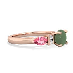 Jade 6Mm Round Eternal Embrace Engagement 14K Rose Gold ring R2005