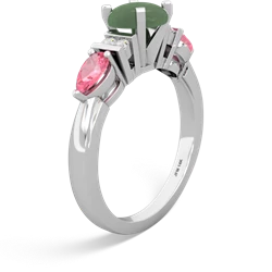 Jade 6Mm Round Eternal Embrace Engagement 14K White Gold ring R2005