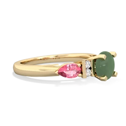 Jade 6Mm Round Eternal Embrace Engagement 14K Yellow Gold ring R2005