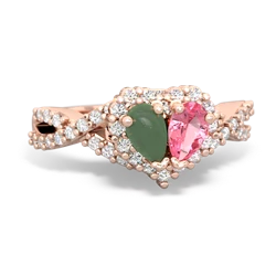 Jade Diamond Twist 'One Heart' 14K Rose Gold ring R2640HRT