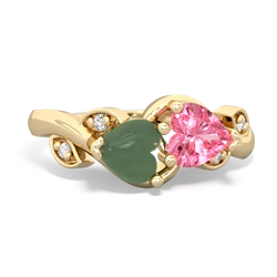 Jade Floral Elegance 14K Yellow Gold ring R5790