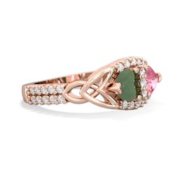 Jade Sparkling Celtic Knot 14K Rose Gold ring R2645