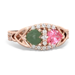 Jade Sparkling Celtic Knot 14K Rose Gold ring R2645