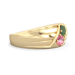 Jade Men's Streamline 14K Yellow Gold ring R0460