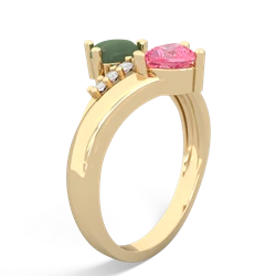 Jade Heart To Heart 14K Yellow Gold ring R2064