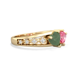 Jade Heart To Heart 14K Yellow Gold ring R3342