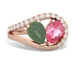 Jade Nestled Heart Keepsake 14K Rose Gold ring R5650