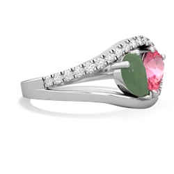 Jade Nestled Heart Keepsake 14K White Gold ring R5650