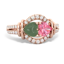 Jade Art-Deco Keepsake 14K Rose Gold ring R5630