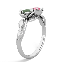 Jade Rose Garden 14K White Gold ring R5510