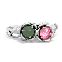 Jade Rose Garden 14K White Gold ring R5510