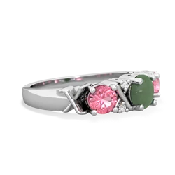 Jade Hugs And Kisses 14K White Gold ring R5016