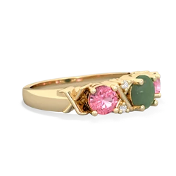 Jade Hugs And Kisses 14K Yellow Gold ring R5016