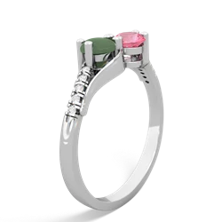 Jade Infinity Pave Two Stone 14K White Gold ring R5285