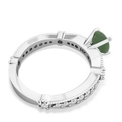 Jade Sparkling Tiara 6Mm Round 14K White Gold ring R26296RD