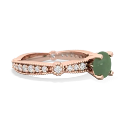 Jade Sparkling Tiara 6Mm Round 14K Rose Gold ring R26296RD