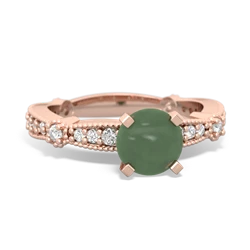 Jade Sparkling Tiara 6Mm Round 14K Rose Gold ring R26296RD