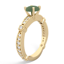 Jade Sparkling Tiara 6Mm Round 14K Yellow Gold ring R26296RD