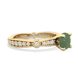 Jade Sparkling Tiara 6Mm Round 14K Yellow Gold ring R26296RD