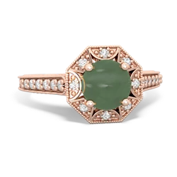 Jade Art-Deco Starburst 14K Rose Gold ring R5520