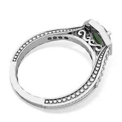 Jade Art-Deco Starburst 14K White Gold ring R5520