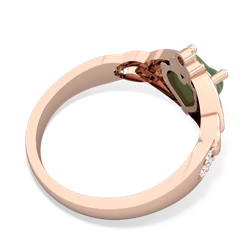 Jade Claddagh Celtic Knot Diamond 14K Rose Gold ring R5001