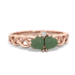 Jade Heart To Heart Braid 14K Rose Gold ring R5870