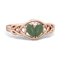 Jade Celtic Love Knot 14K Rose Gold ring R5420