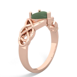 Jade Claddagh Celtic Knot 14K Rose Gold ring R2367