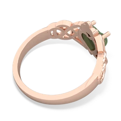 Jade Claddagh Celtic Knot 14K Rose Gold ring R2367