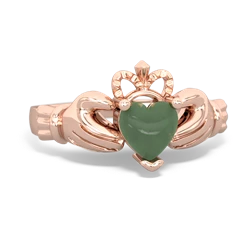 Jade Claddagh 14K Rose Gold ring R2370