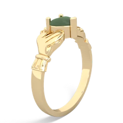 Jade Claddagh 14K Yellow Gold ring R2370