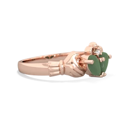 Jade 'Our Heart' Claddagh 14K Rose Gold ring R2388