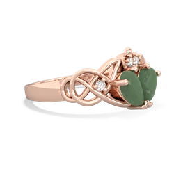 Jade 'One Heart' Celtic Knot Claddagh 14K Rose Gold ring R5322