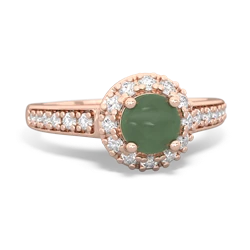 Jade Diamond Halo 14K Rose Gold ring R5370