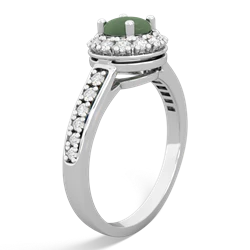 Jade Diamond Halo 14K White Gold ring R5370