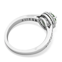 Jade Diamond Halo 14K White Gold ring R5370