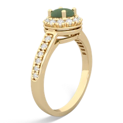 Jade Diamond Halo 14K Yellow Gold ring R5370