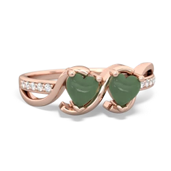 Jade Side By Side 14K Rose Gold ring R3090