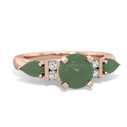 Jade 6Mm Round Eternal Embrace Engagement 14K Rose Gold ring R2005