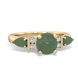 Jade 6Mm Round Eternal Embrace Engagement 14K Yellow Gold ring R2005