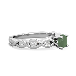 Jade Infinity 5Mm Round Engagement 14K White Gold ring R26315RD