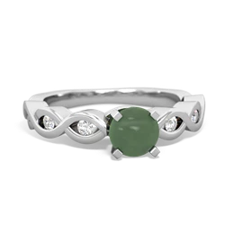 Jade Infinity 5Mm Round Engagement 14K White Gold ring R26315RD