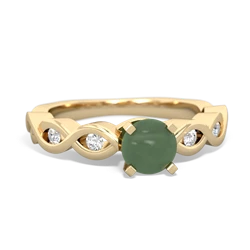 Jade Infinity 5Mm Round Engagement 14K Yellow Gold ring R26315RD