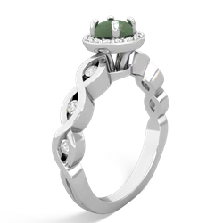 Jade Infinity Halo Engagement 14K White Gold ring R26315RH