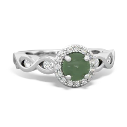 Jade Infinity Halo Engagement 14K White Gold ring R26315RH